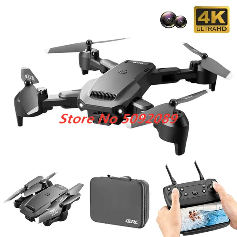 Three-Way Obstacle Avoidance Helicopter Dron With 6K Dual Camera Optical Flow Hovering Aircraft Height Hold Drone Toy Boy Gifts