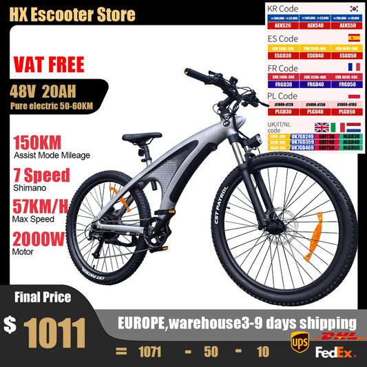 2000W Electric Mountain Bike – 57KM/H