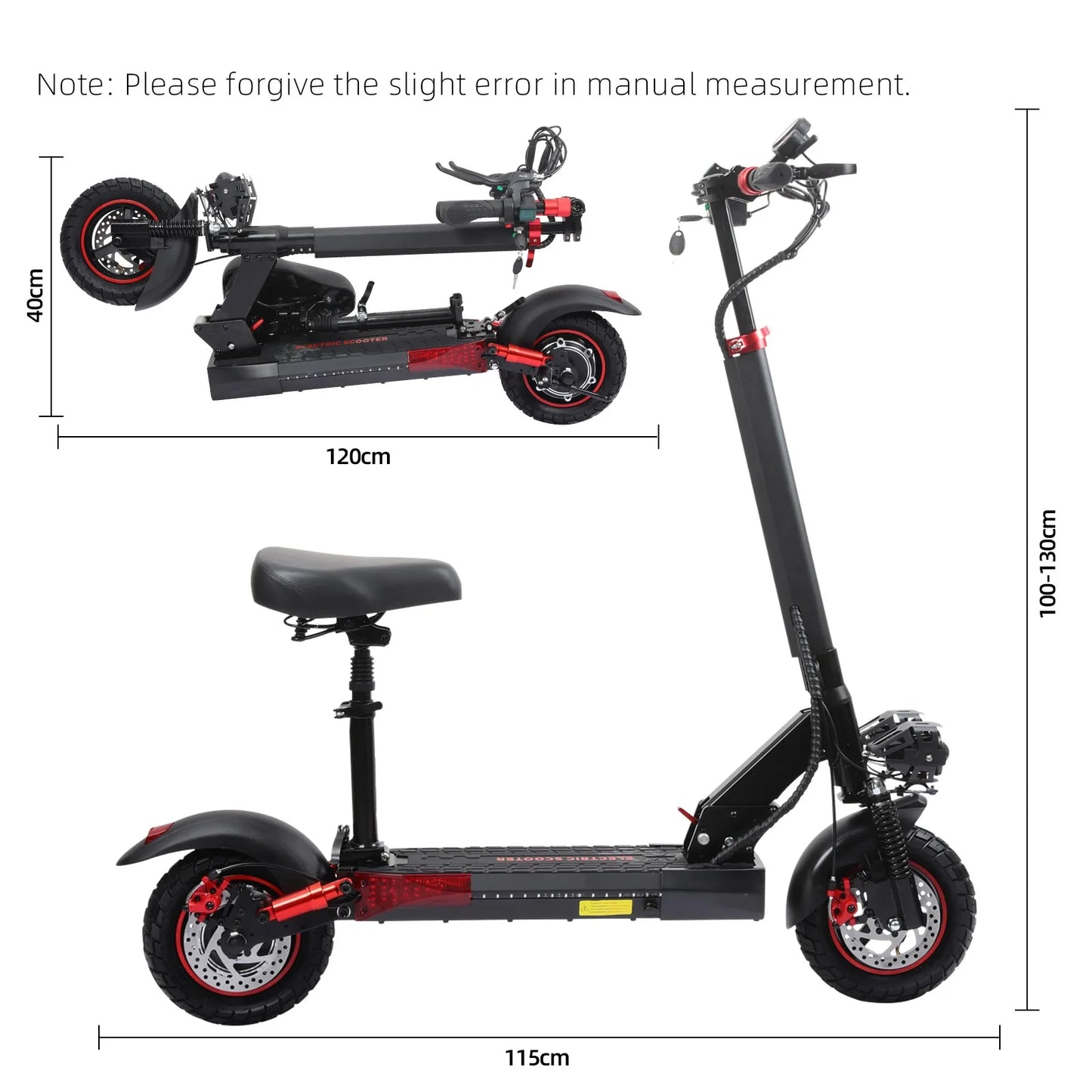J01 Foldable E-Scooter – 800W, 48V, 10” Off-Road Tires