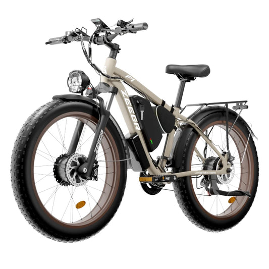 Zgeer F1 2000W Fat Tire E-Bike – 48V, Dual Battery, Full Suspension