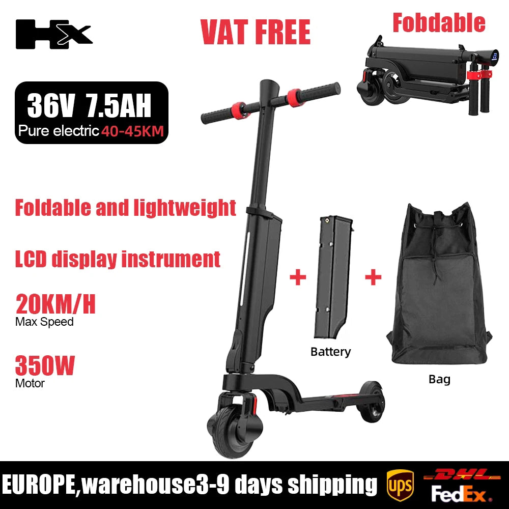 HX X6 Foldable Electric Scooter 350W – 25km/h, 5.5” Wheel