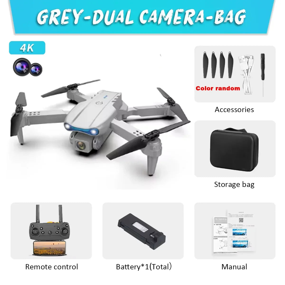 E99Pro 4K Dual-Camera Foldable Drone with WiFi FPV