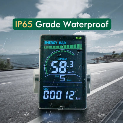 M6C Electric Bike Speedometer – UART2, Waterproof, Multi-Voltage