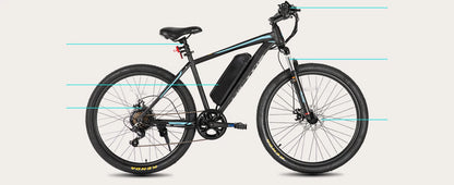 HILAND 500W 26" Electric Mountain Bike – 36V, 7-Speed, 20MPH