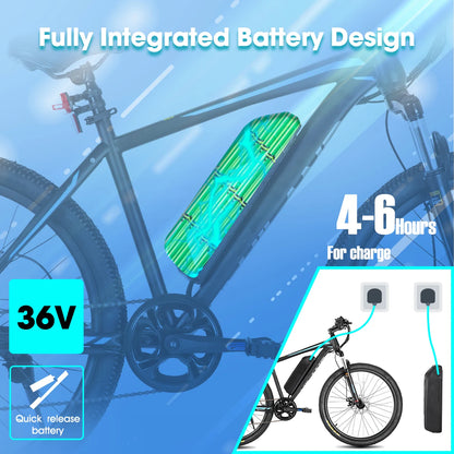 HILAND 500W 26" Electric Mountain Bike – 36V, 7-Speed, 20MPH