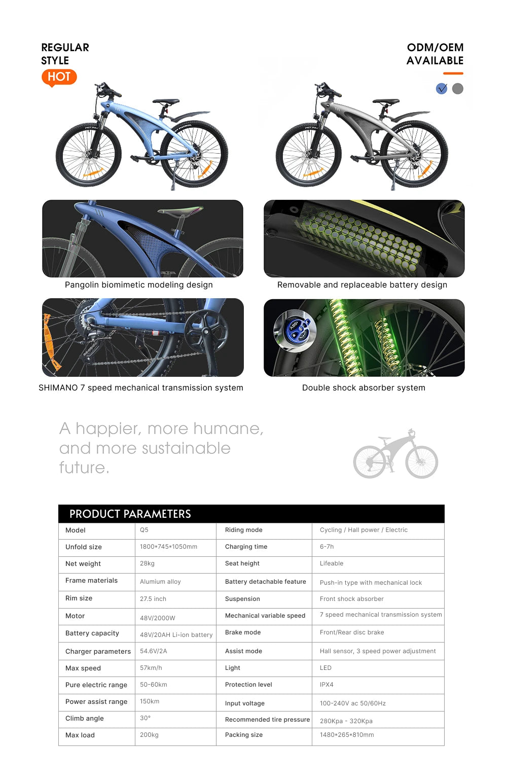 2000W Electric Mountain Bike – 57KM/H