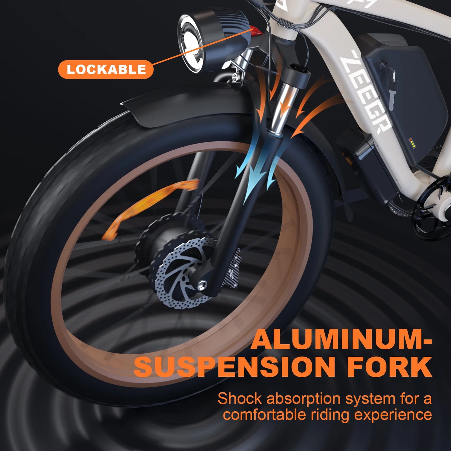 Zgeer F1 2000W Fat Tire E-Bike – 48V, Dual Battery, Full Suspension