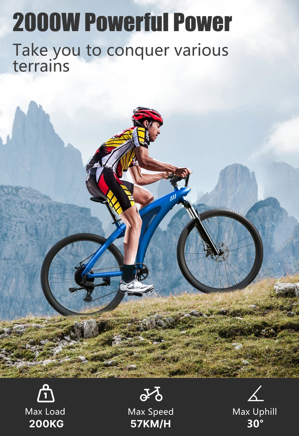 2000W Electric Mountain Bike – 57KM/H