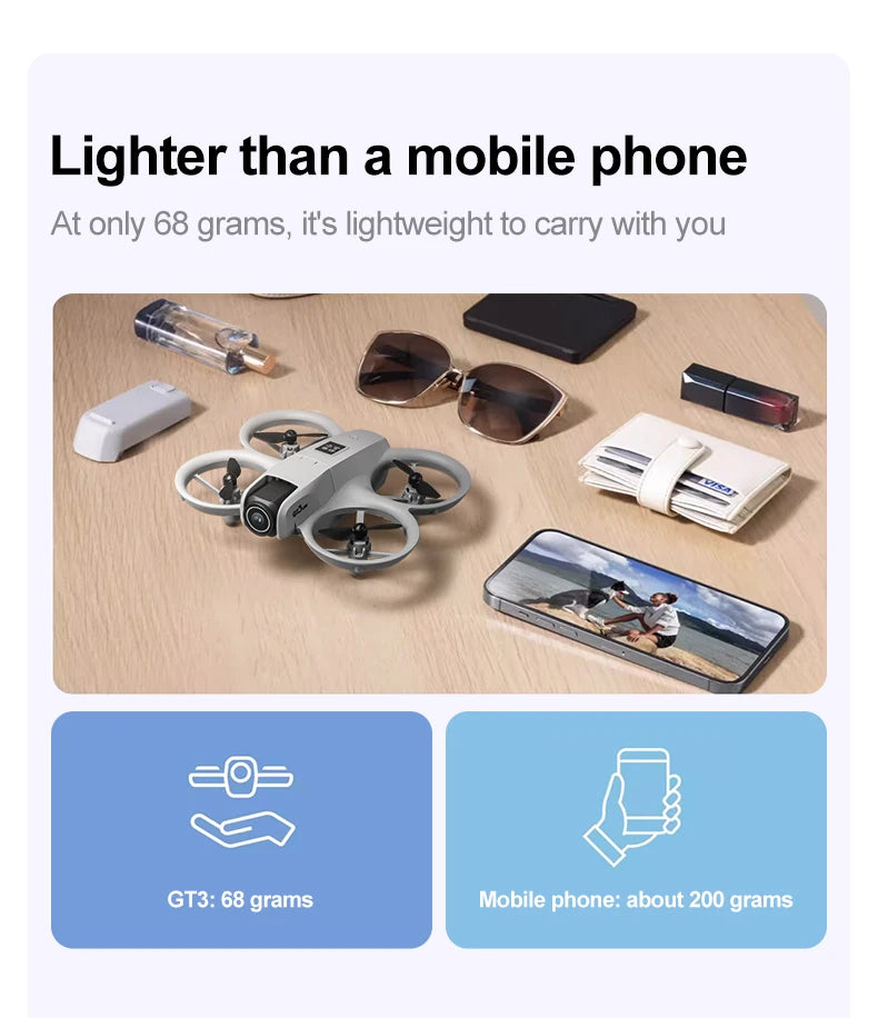 GT3 Mini Drone with 8K Camera & Optical Flow – Beginner Friendly