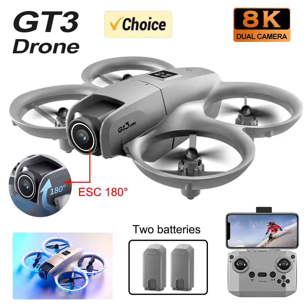 GT3 Mini Drone with 8K Camera & Optical Flow – Beginner Friendly