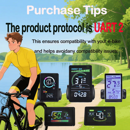 M6C Electric Bike Speedometer – UART2, Waterproof, Multi-Voltage