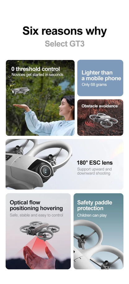 GT3 Mini Drone with 8K Camera & Optical Flow – Beginner Friendly