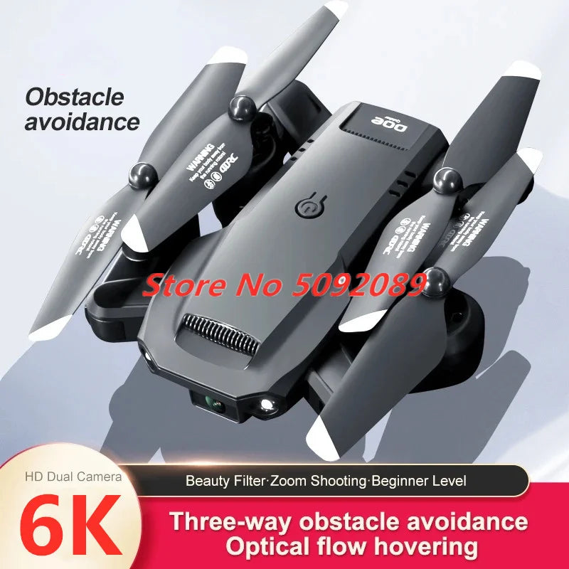 Three-Way Obstacle Avoidance Helicopter Dron With 6K Dual Camera Optical Flow Hovering Aircraft Height Hold  Drone Toy Boy Gifts