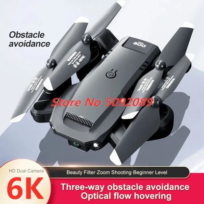 Three-Way Obstacle Avoidance Helicopter Dron With 6K Dual Camera Optical Flow Hovering Aircraft Height Hold  Drone Toy Boy Gifts