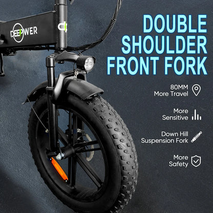 IDOTATA A2 Folding Electric Bike – 750W, 48V, 20” Fat Tire