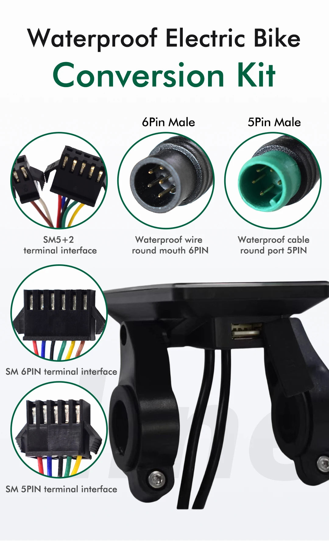 M6C Electric Bike Speedometer – UART2, Waterproof, Multi-Voltage