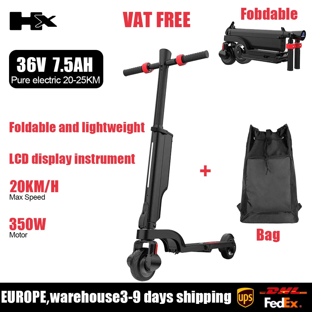 HX X6 Foldable Electric Scooter 350W – 25km/h, 5.5” Wheel