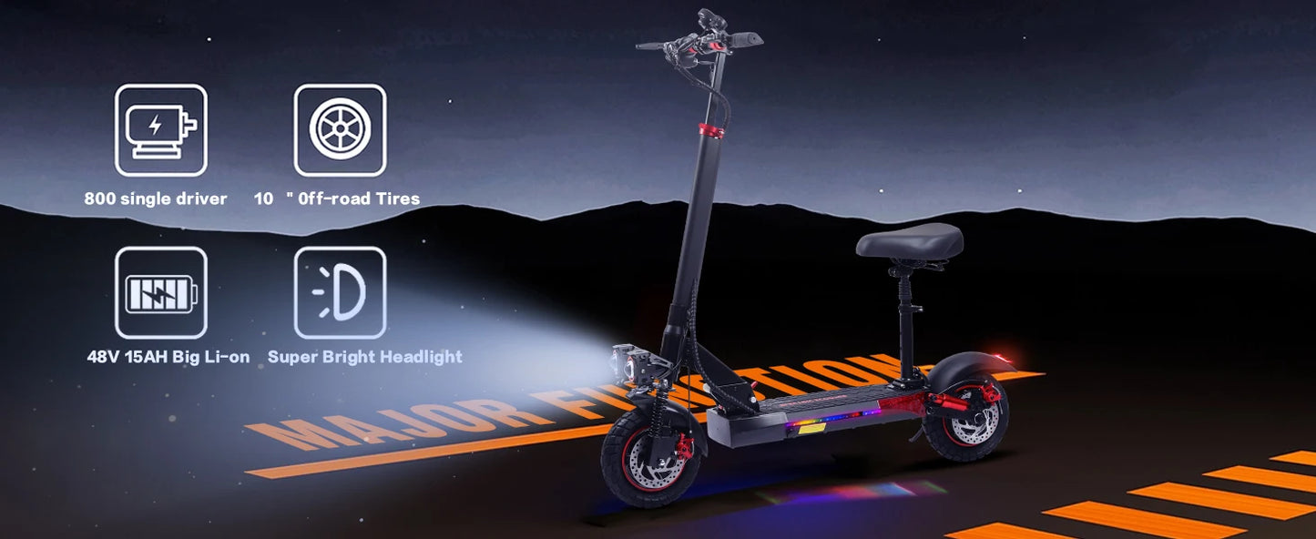 J01 Foldable E-Scooter – 800W, 48V, 10” Off-Road Tires