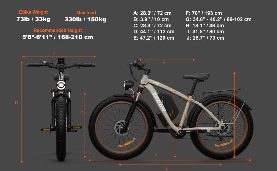 Zgeer F1 2000W Fat Tire E-Bike – 48V, Dual Battery, Full Suspension