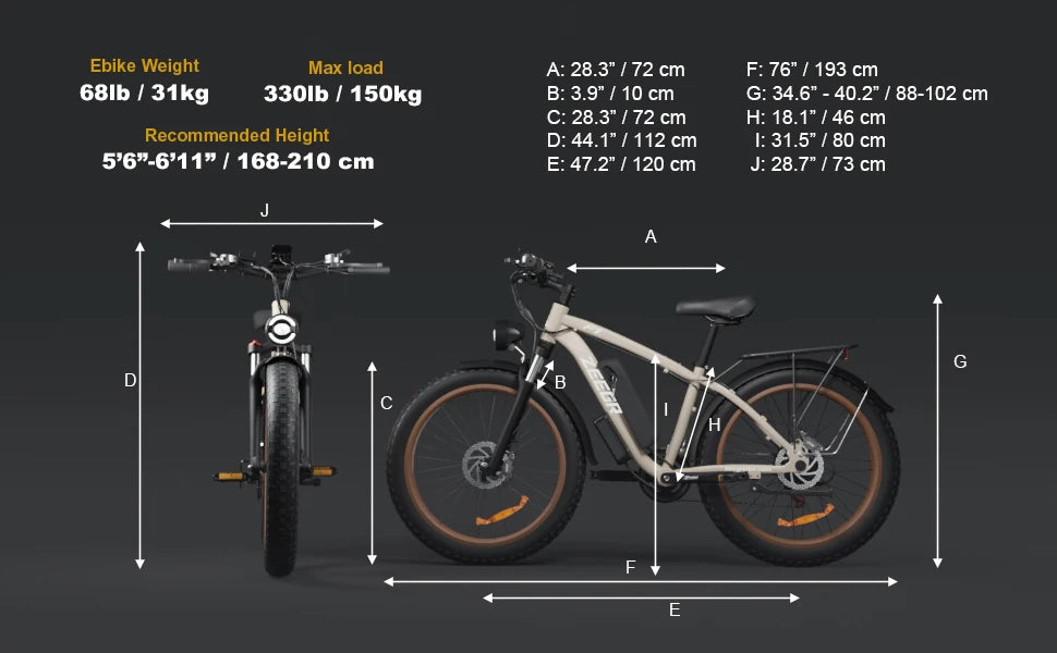 Zgeer F1 2000W Fat Tire E-Bike – 48V, Dual Battery, Full Suspension