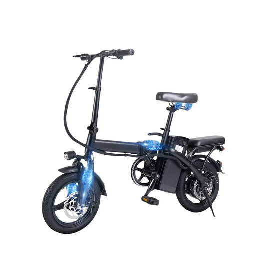 T1 Foldable 14” E-Bike – 400W, Dual Disc Brakes, Basket, 48V